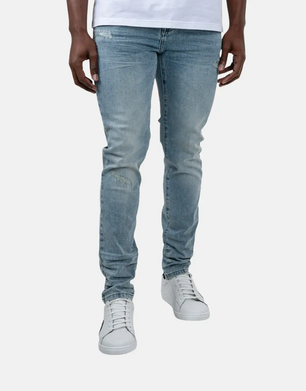 Ben Sherman Men's Abrasion Slim Fit Denim Jeans - Durable Light Blue