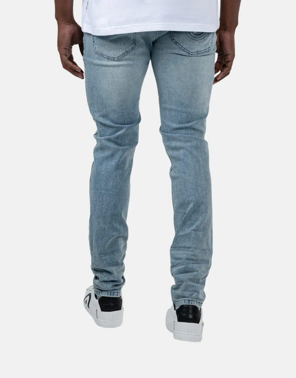 Ben Sherman Men's Abrasion Slim Fit Denim Jeans - Durable Light Blue