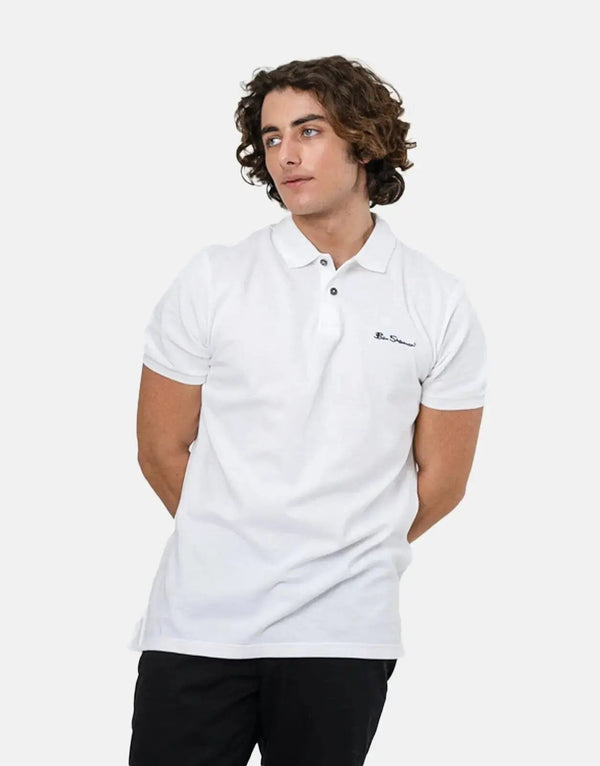 Ben Sherman Men's Benpolo White Pique Polo Shirt - Classic Casual Style