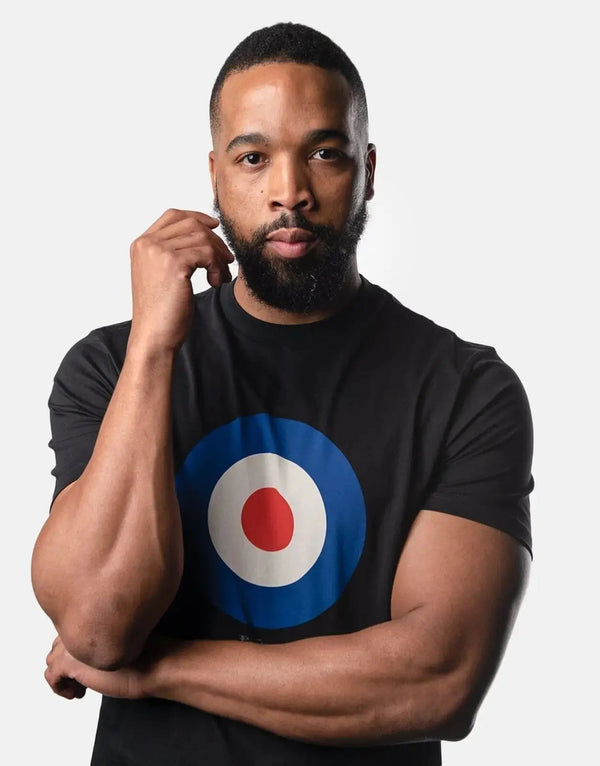 Ben Sherman Men's Classic Black Target Logo Organic Cotton T-Shirt