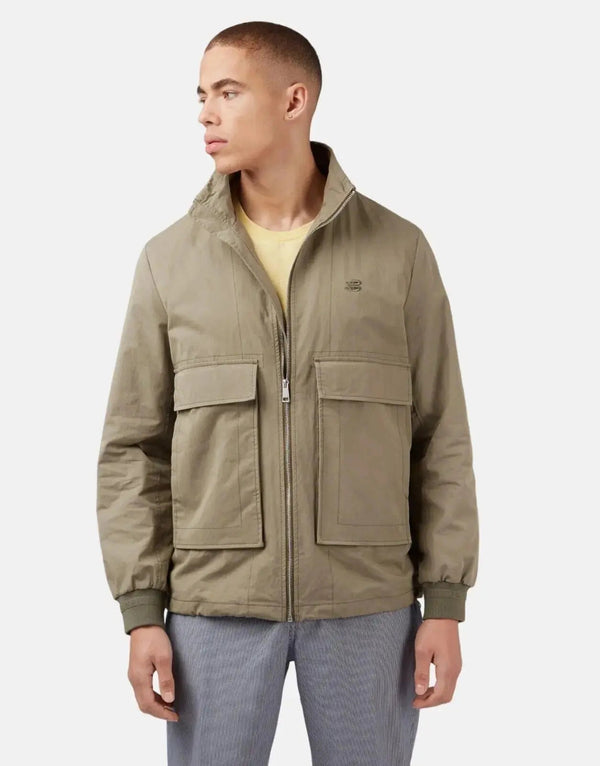 Ben Sherman Men's Durable Green Worker Jacket: Classic Style, Practical Pockets