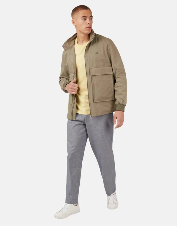 Ben Sherman Men's Durable Green Worker Jacket: Classic Style, Practical Pockets