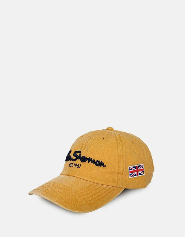 Ben Sherman Dijon Yellow Baseball Cap - Adjustable, One Size, Classic Style