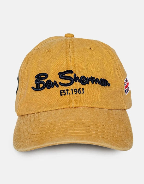 Ben Sherman Dijon Yellow Baseball Cap - Adjustable, One Size, Classic Style