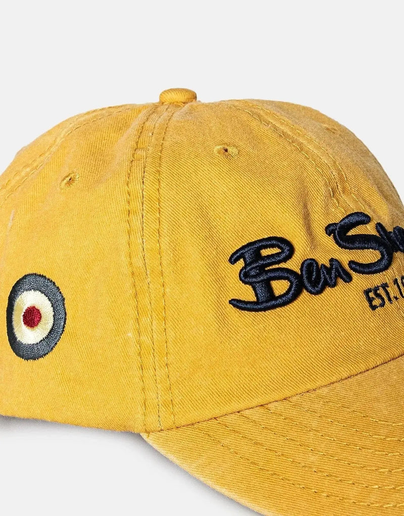 Ben Sherman Dijon Yellow Baseball Cap - Adjustable, One Size, Classic Style