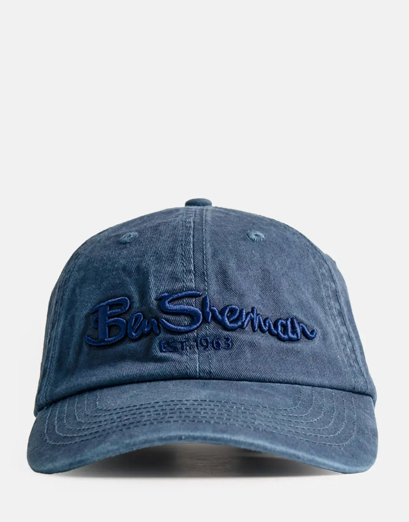Ben Sherman Faded Blue Cotton Baseball Cap, Adjustable, Target Emblem, Union Jack