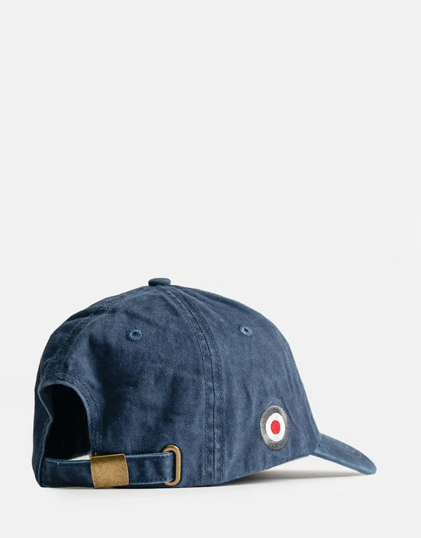 Ben Sherman Faded Blue Cotton Baseball Cap, Adjustable, Target Emblem, Union Jack