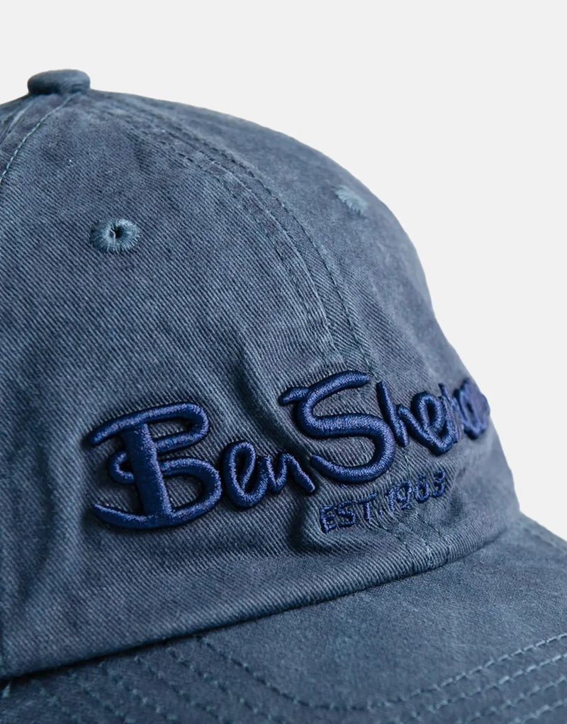 Ben Sherman Faded Blue Cotton Baseball Cap, Adjustable, Target Emblem, Union Jack