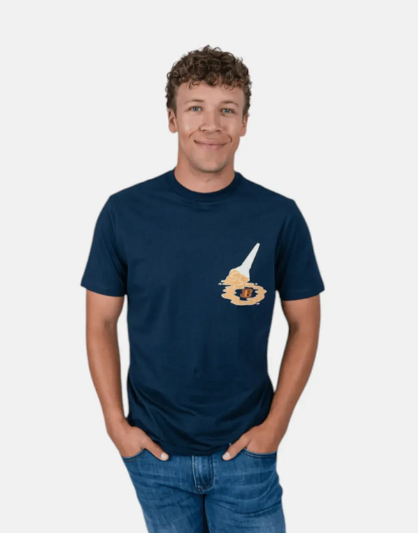 Ben Sherman Men's Premium Cotton Navy Ice Cream Splat Graphic T-Shirt