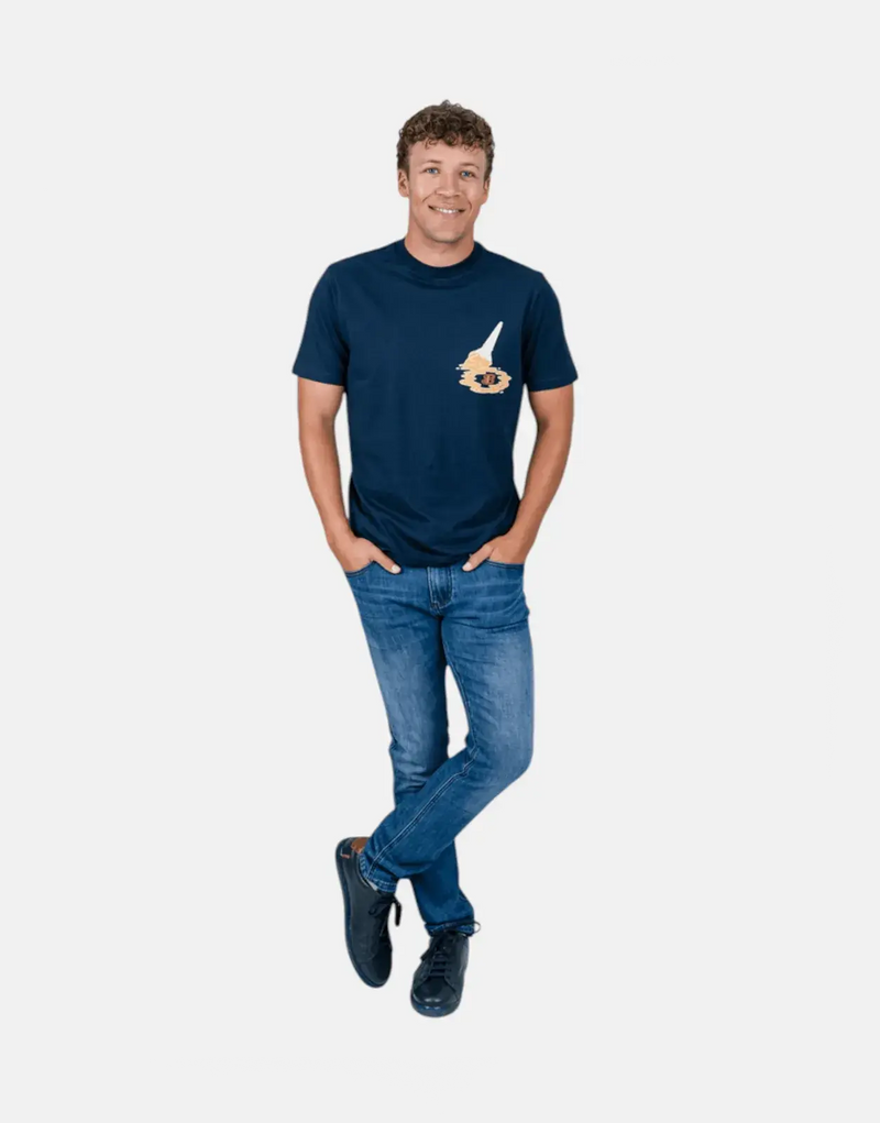 Ben Sherman Men's Premium Cotton Navy Ice Cream Splat Graphic T-Shirt