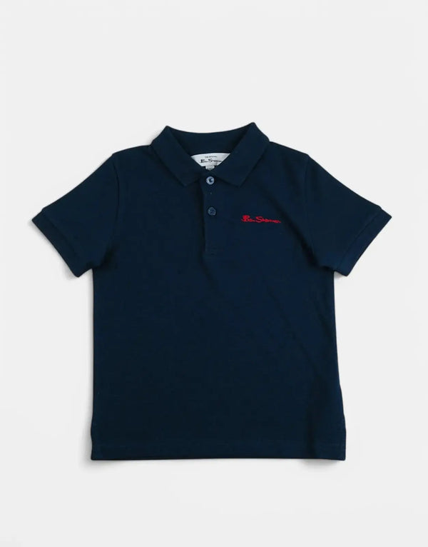 Ben Sherman Boys' Romford Navy Blue Classic Logo Crew Neck T-Shirt