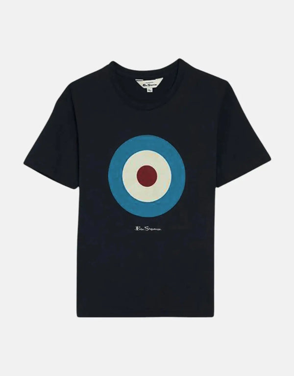 Ben Sherman Kids Black Target Logo Organic Cotton Crewneck T-Shirt