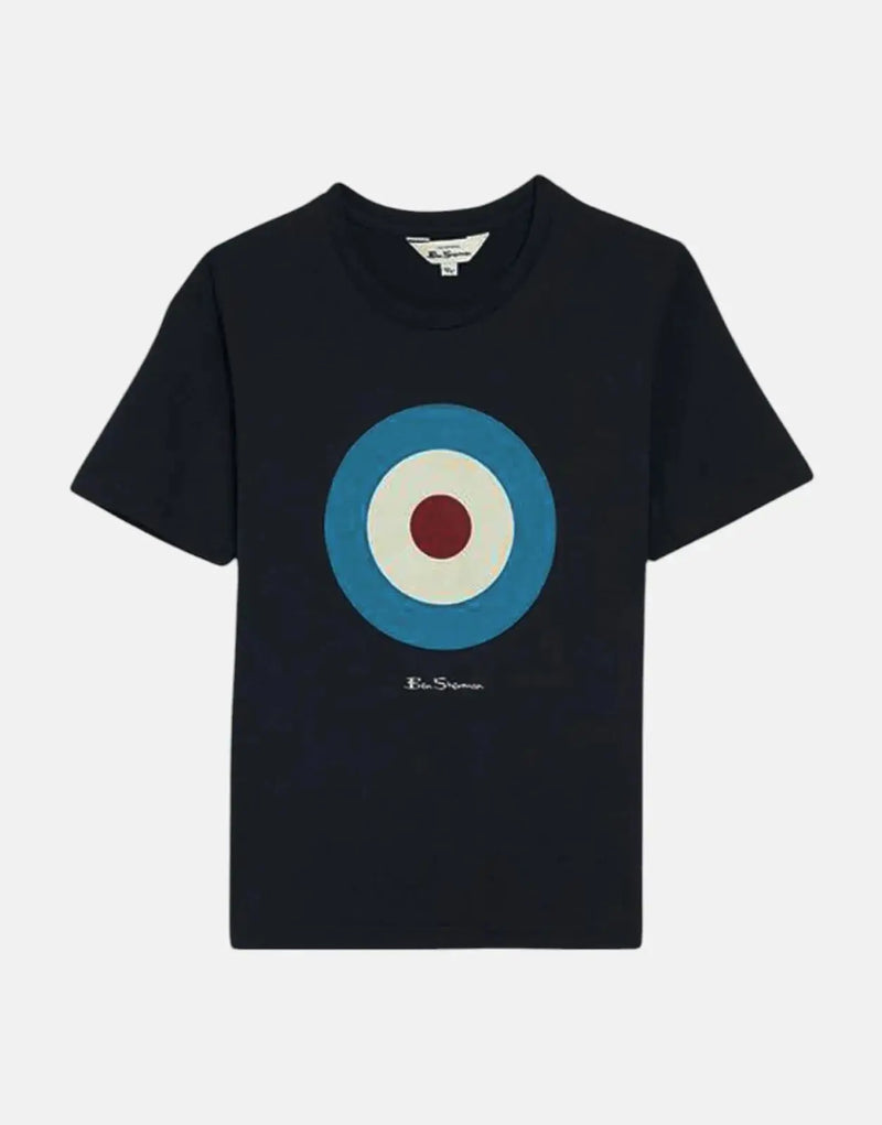 Ben Sherman Kids Black Target Logo Organic Cotton Crewneck T-Shirt