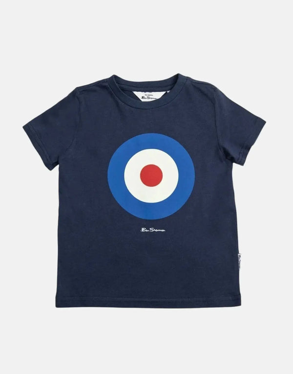 Ben Sherman Kids' Classic Navy Target Logo Organic Cotton T-Shirt for Boys