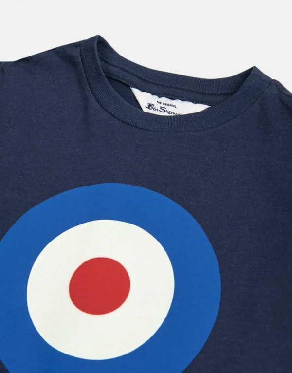 Ben Sherman Kids' Classic Navy Target Logo Organic Cotton T-Shirt for Boys