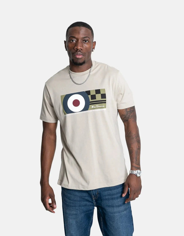 Ben Sherman Men's Classic Fit Knock Out Brown Graphic Cotton T-Shirt