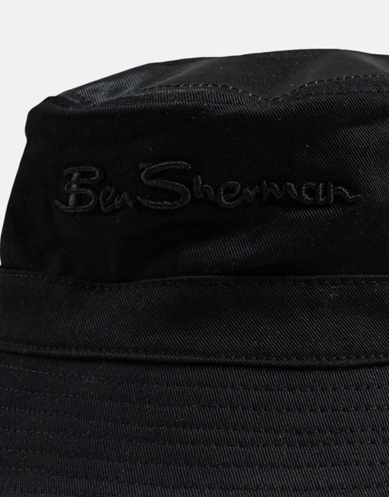 Ben Sherman Deep Black Plastisol Bucket Hat – Stylish, Durable, Versatile Headwear