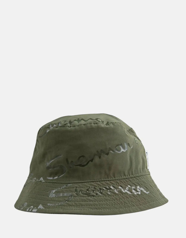 Ben Sherman Reversible Plastisol Bucket Hat: Stylish Deep Fern Green Design