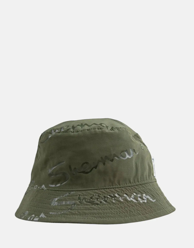 Ben Sherman Reversible Plastisol Bucket Hat: Stylish Deep Fern Green Design