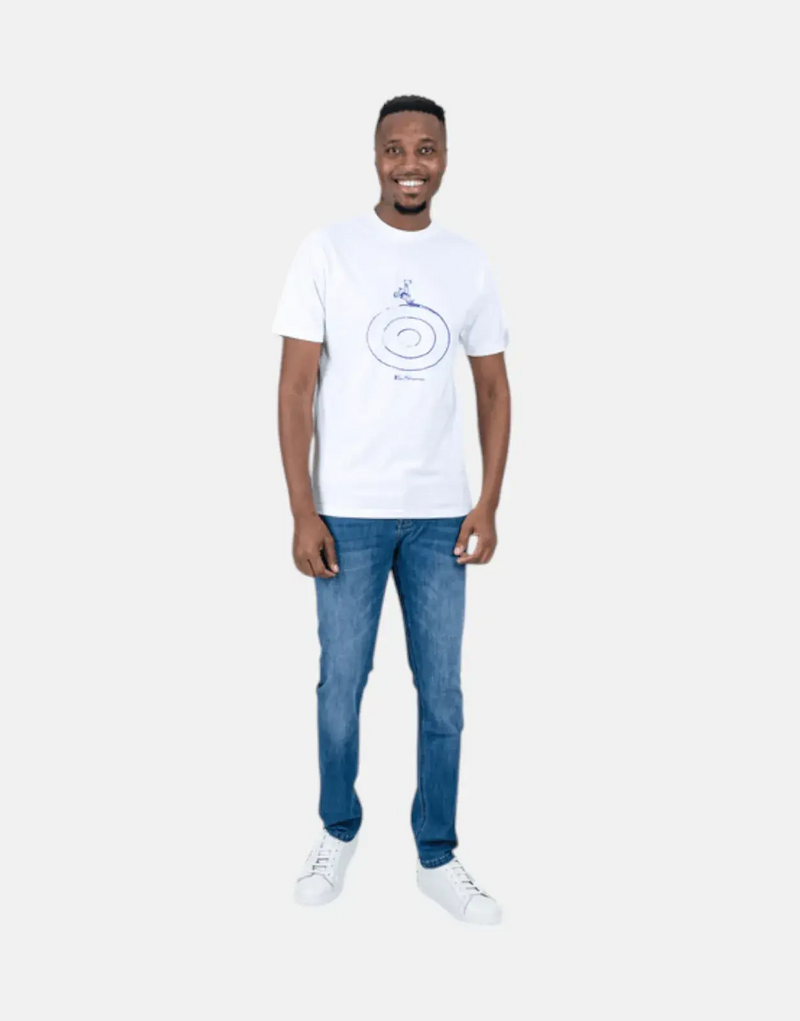 Men's Ben Sherman Rascal Rider White Organic Cotton Scooter Graphic T-Shirt