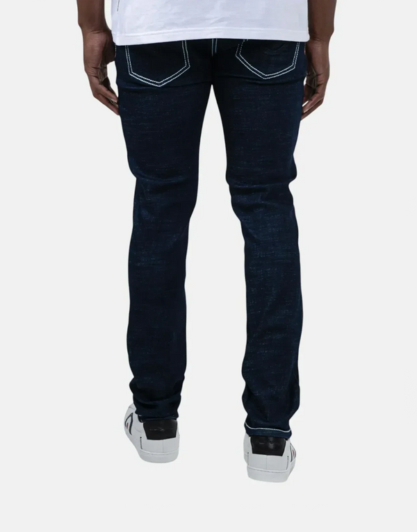 Ben Sherman Men's Dark Navy Slim Fit Denim Jeans, Contrast Stitching, Comfortable Stretch