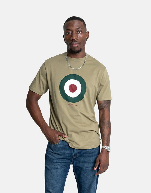 Ben Sherman Men's Target Logo Crew Neck Casual T-Shirt - Comfortable Cotton Tee