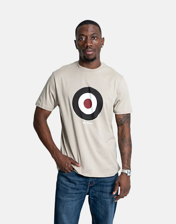Stylish Ben Sherman Men's Target Logo Crew Neck Cotton T-Shirt Brown