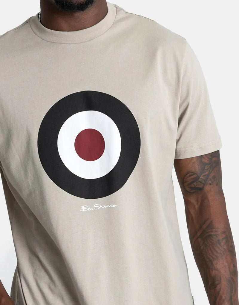 Stylish Ben Sherman Men's Target Logo Crew Neck Cotton T-Shirt Brown