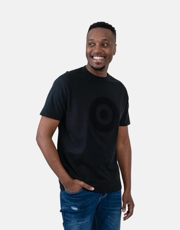 Premium Men's Ben Sherman Black Target Towelling Crew Neck T-Shirt