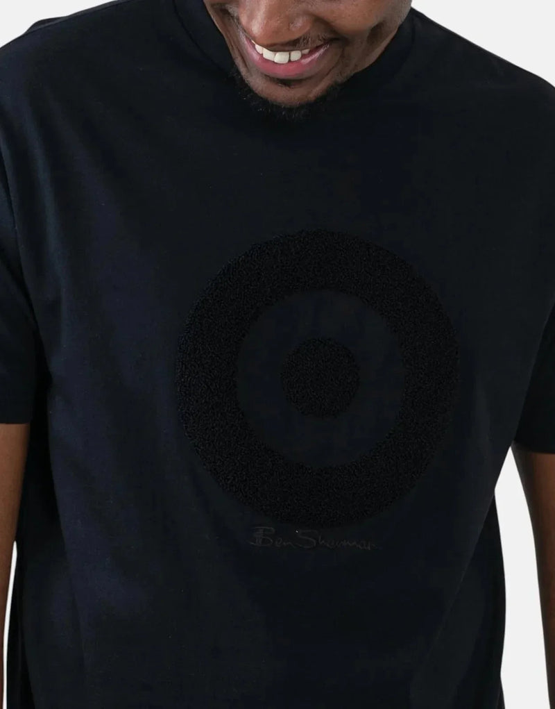 Premium Men's Ben Sherman Black Target Towelling Crew Neck T-Shirt