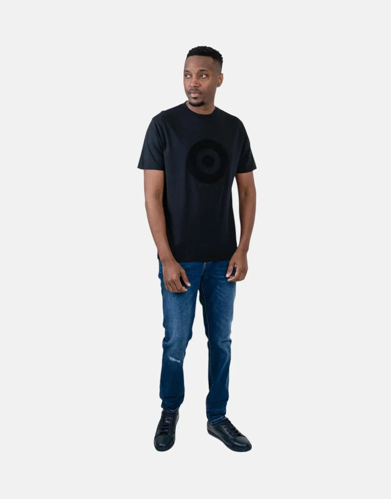 Premium Men's Ben Sherman Black Target Towelling Crew Neck T-Shirt