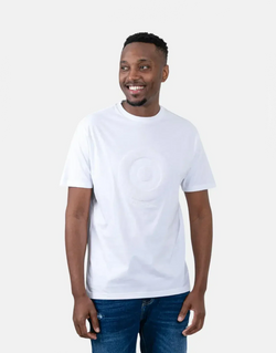 Classic Ben Sherman Men's White T-Shirt: Iconic Target Towelling Design