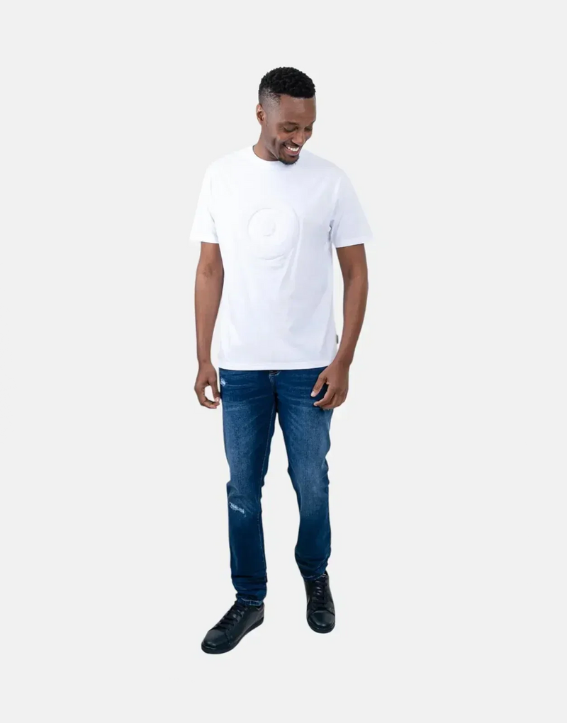 Classic Ben Sherman Men's White T-Shirt: Iconic Target Towelling Design