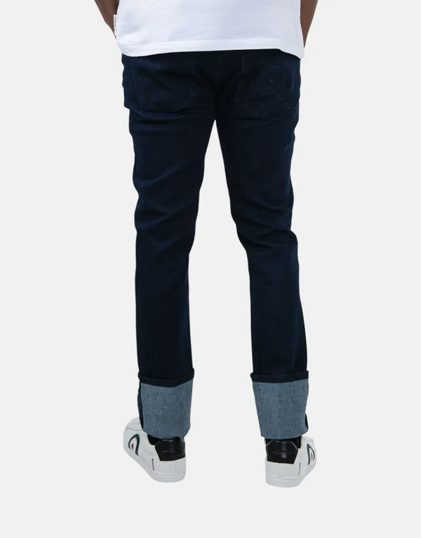 Ben Sherman Target Turn-Up Slim Fit Denim Jeans: Dark Blue Style