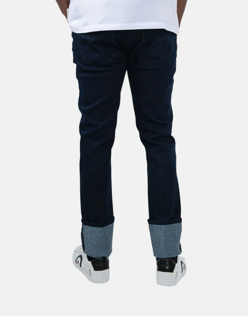 Ben Sherman Target Turn-Up Slim Fit Denim Jeans: Dark Blue Style