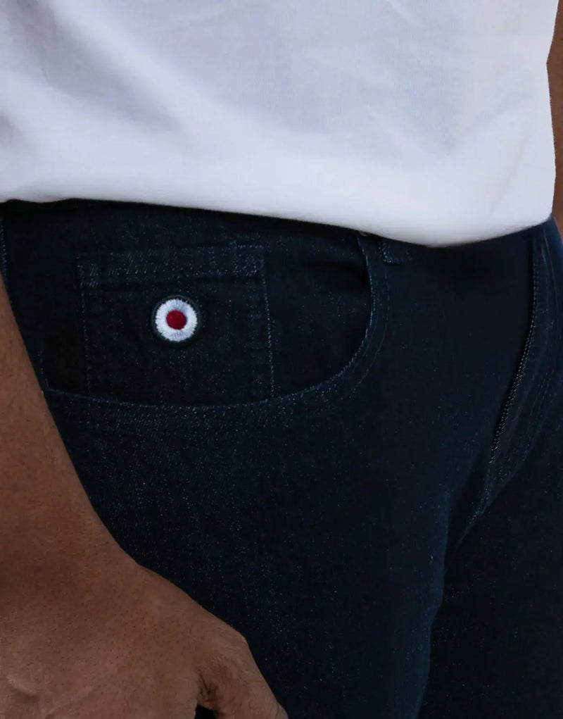 Ben Sherman Target Turn-Up Slim Fit Denim Jeans: Dark Blue Style