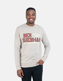 Ben Sherman Men's Grey Wanderers Crewneck Sweatshirt: Iconic Comfort, Bold Style, Durable Fabric