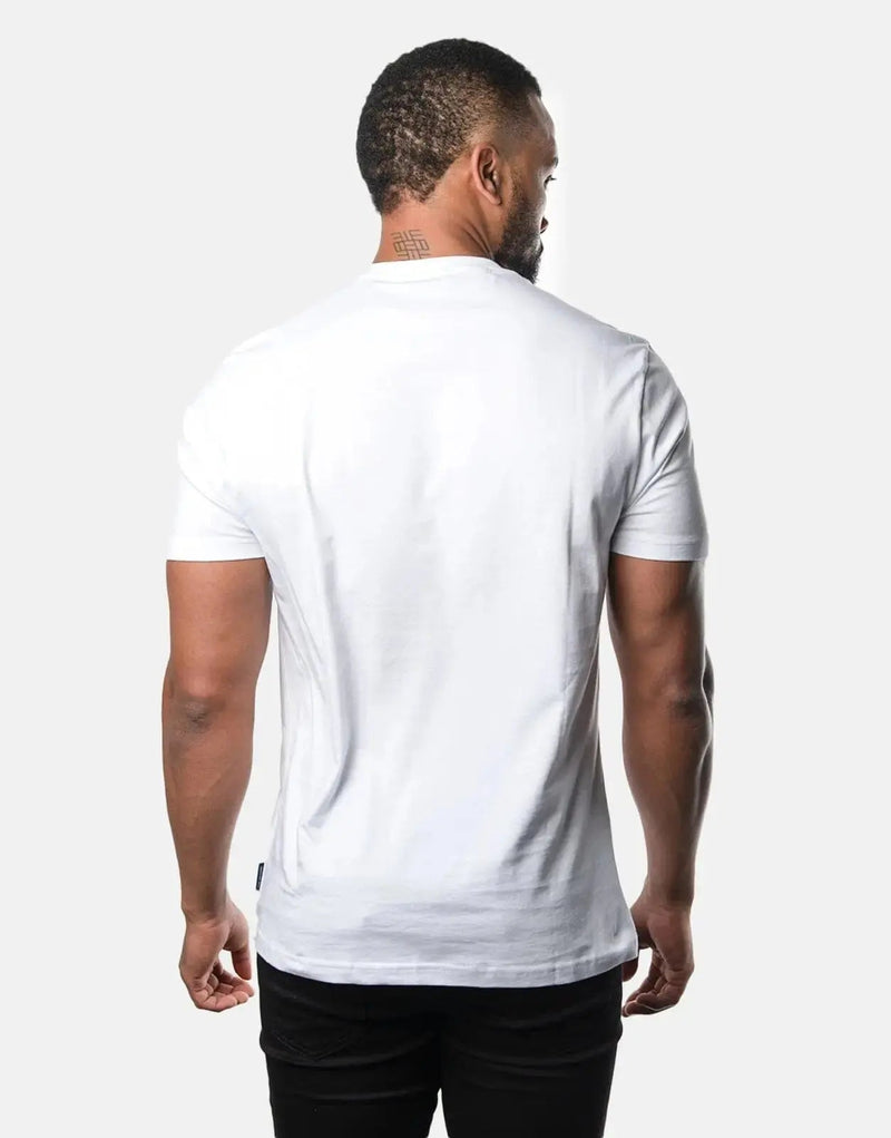 Ben Sherman Iconic Target Logo White Crewneck T-Shirt - Classic Casual Style