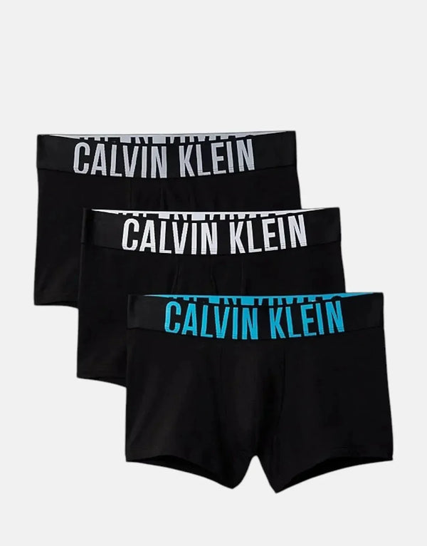 Calvin Klein Men's 3-Pack Black Multi Stretch Cotton Boxer Trunks Underwear