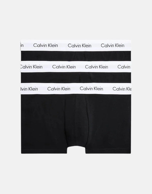 Calvin Klein Men's 3-Pack Cotton Stretch Low Rise Trunk Underwear Black