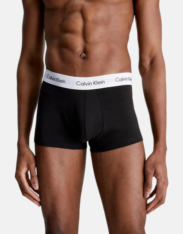 Calvin Klein Men's 3-Pack Cotton Stretch Low Rise Trunk Underwear Black