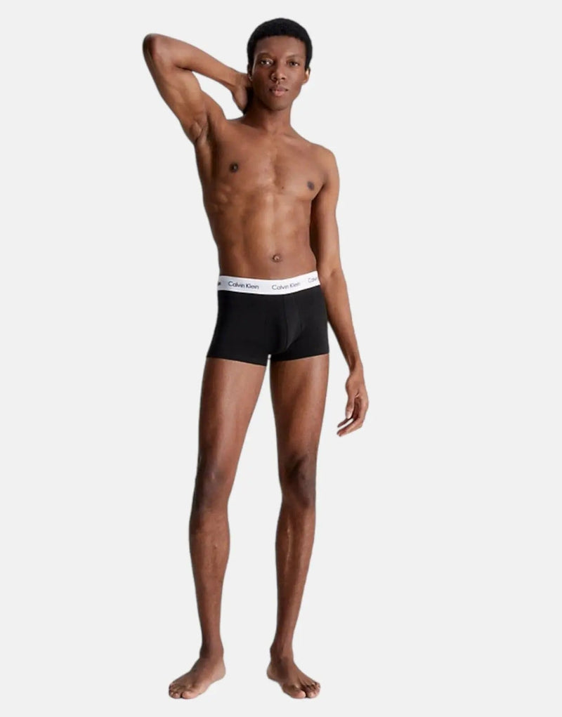 Calvin Klein Men's 3-Pack Cotton Stretch Low Rise Trunk Underwear Black
