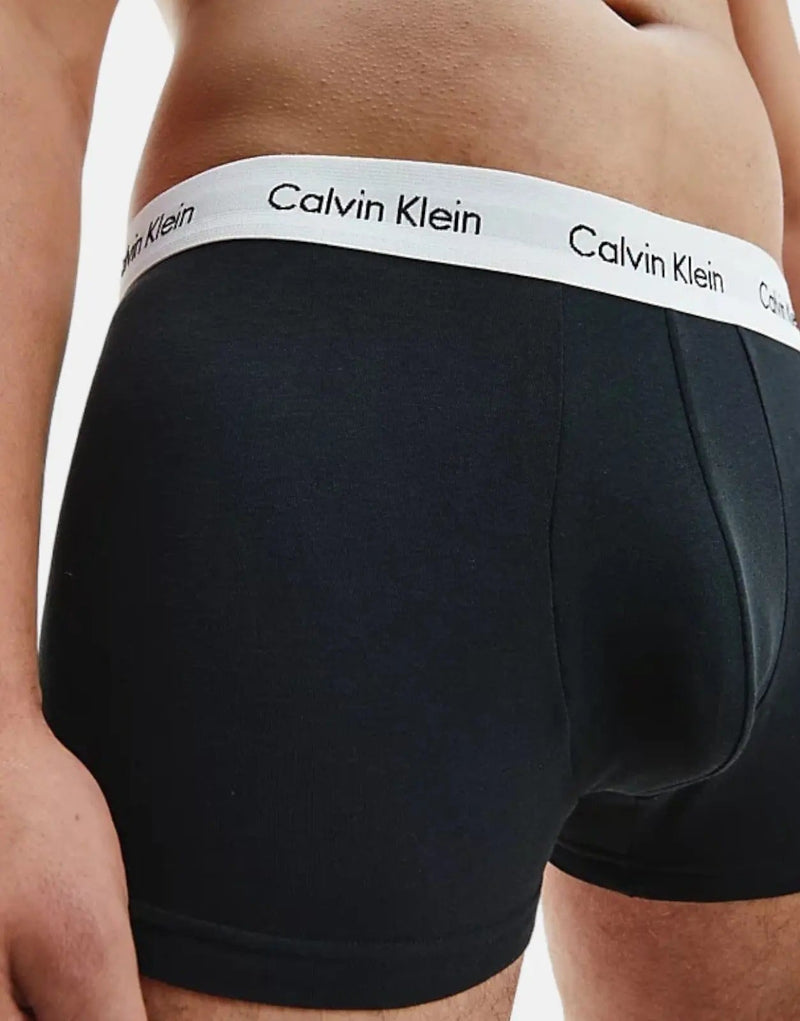 Calvin Klein Men's 3-Pack Cotton Stretch Low Rise Trunk Underwear Black