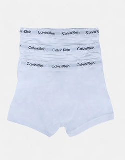 Calvin Klein Men's White Cotton Stretch Trunk Underwear - 3 Pack Comfort Fit