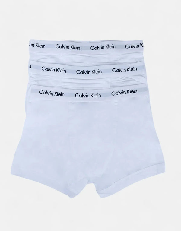 Calvin Klein Men's White Cotton Stretch Trunk Underwear - 3 Pack Comfort Fit