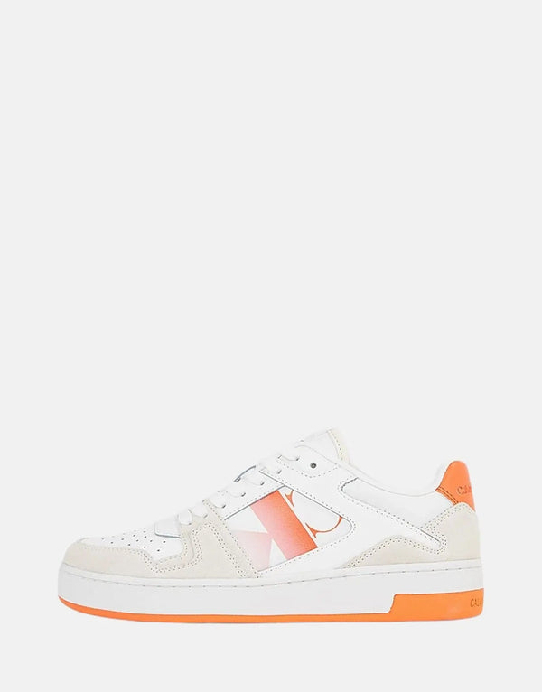 Calvin Klein White Basket Cupsole Lace Mix NBS Sneakers for Women