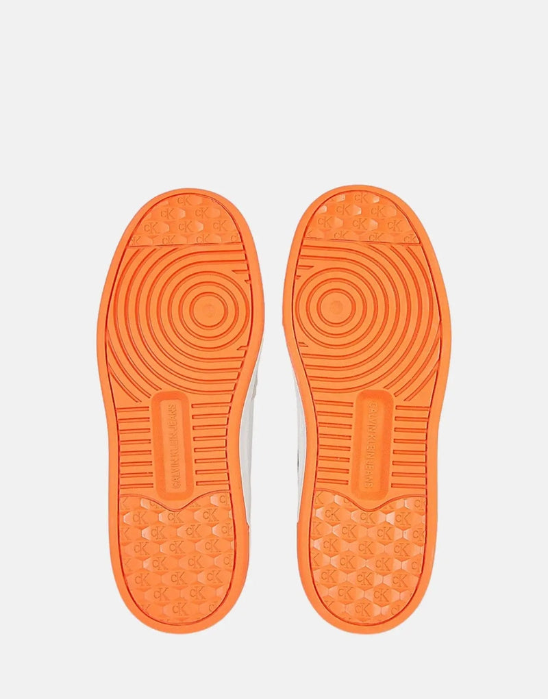 Calvin Klein White Basket Cupsole Lace Mix NBS Sneakers for Women