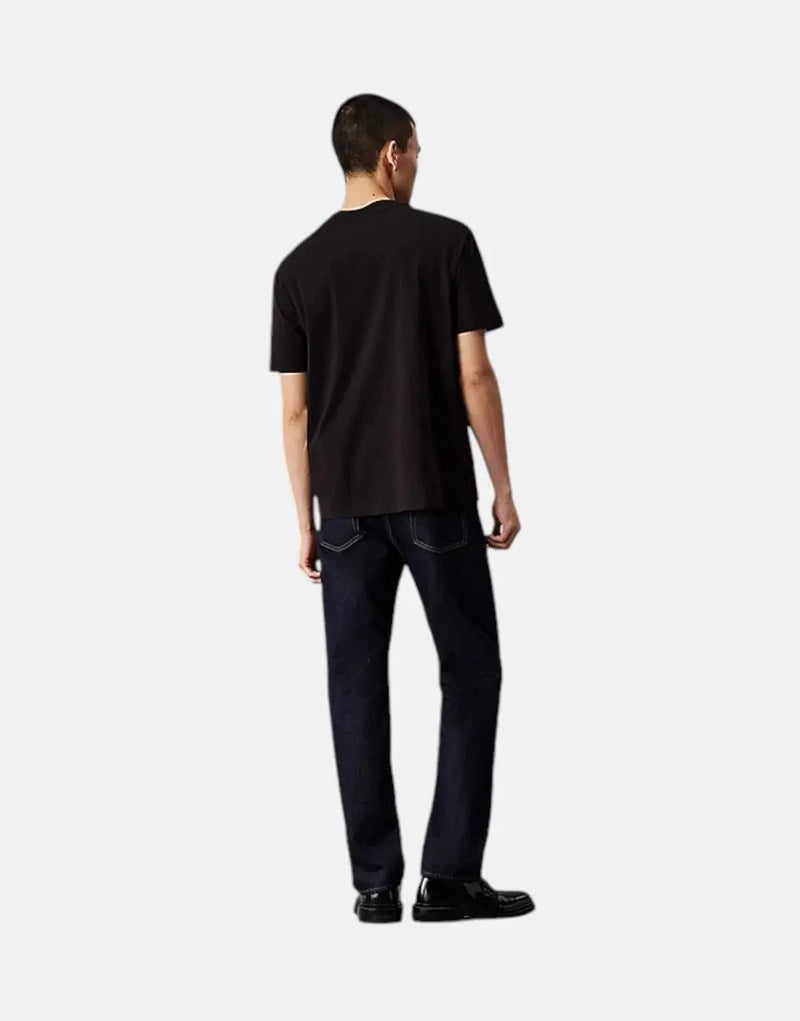 Calvin Klein Men's Black Basketball Court Graphic Regenerative Cotton T-Shirt
