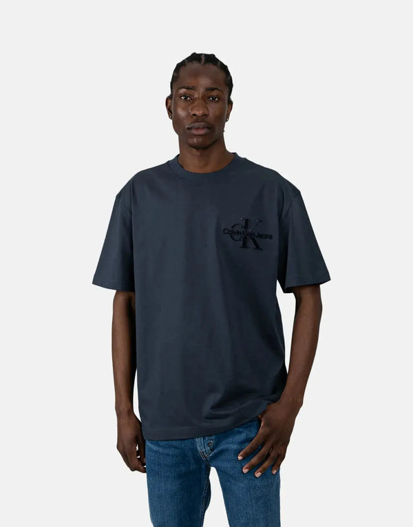 Calvin Klein Monologo Navy Tee: Premium Cotton Comfort, Iconic Style for Men
