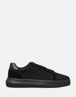 Calvin Klein Men's Chunky Cupsole Black Canvas Sneakers for Modern Style
